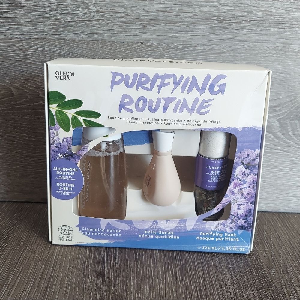 Oleum Vera Purifying Routine Cleansing Water Serum Face Mask Set Kit
